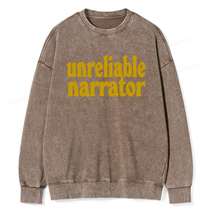 Pagewings Unreliable Narrator Unisex Washed Sweatshirt
