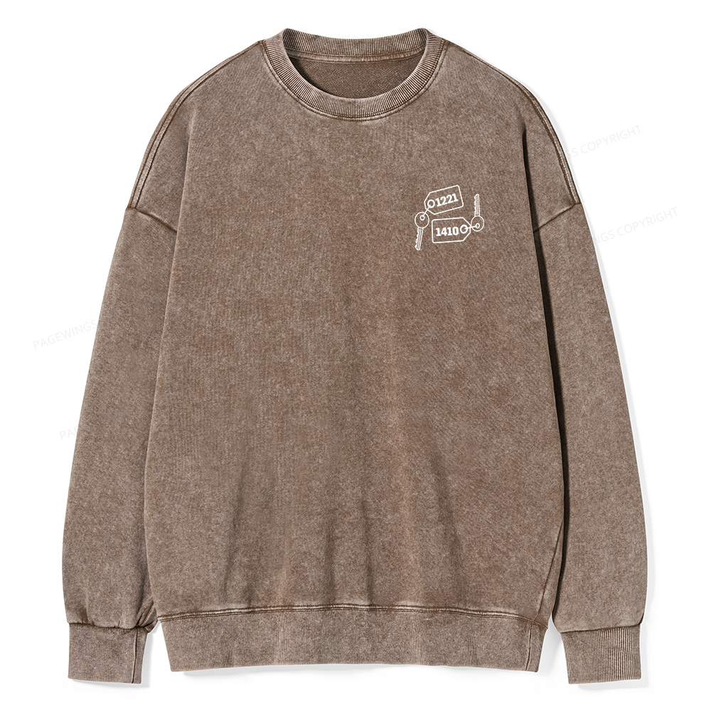 Pagewings Room Numbers Unisex Washed Sweatshirt