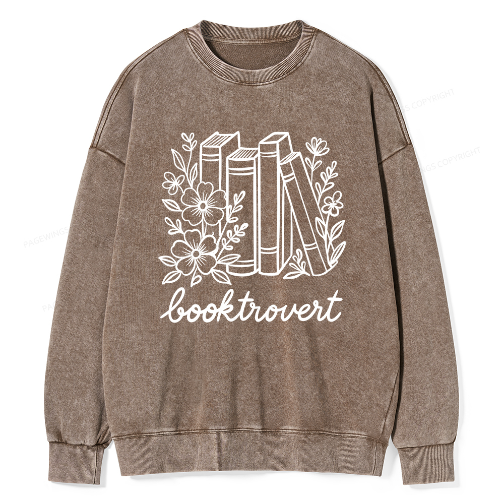 Pagewings Booktrovert Unisex Washed Sweatshirt