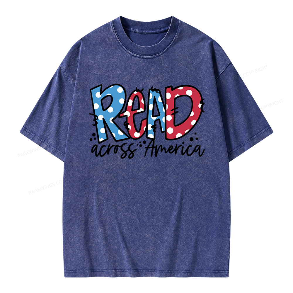 Pagewings Read Across America Unisex Washed T-shirt
