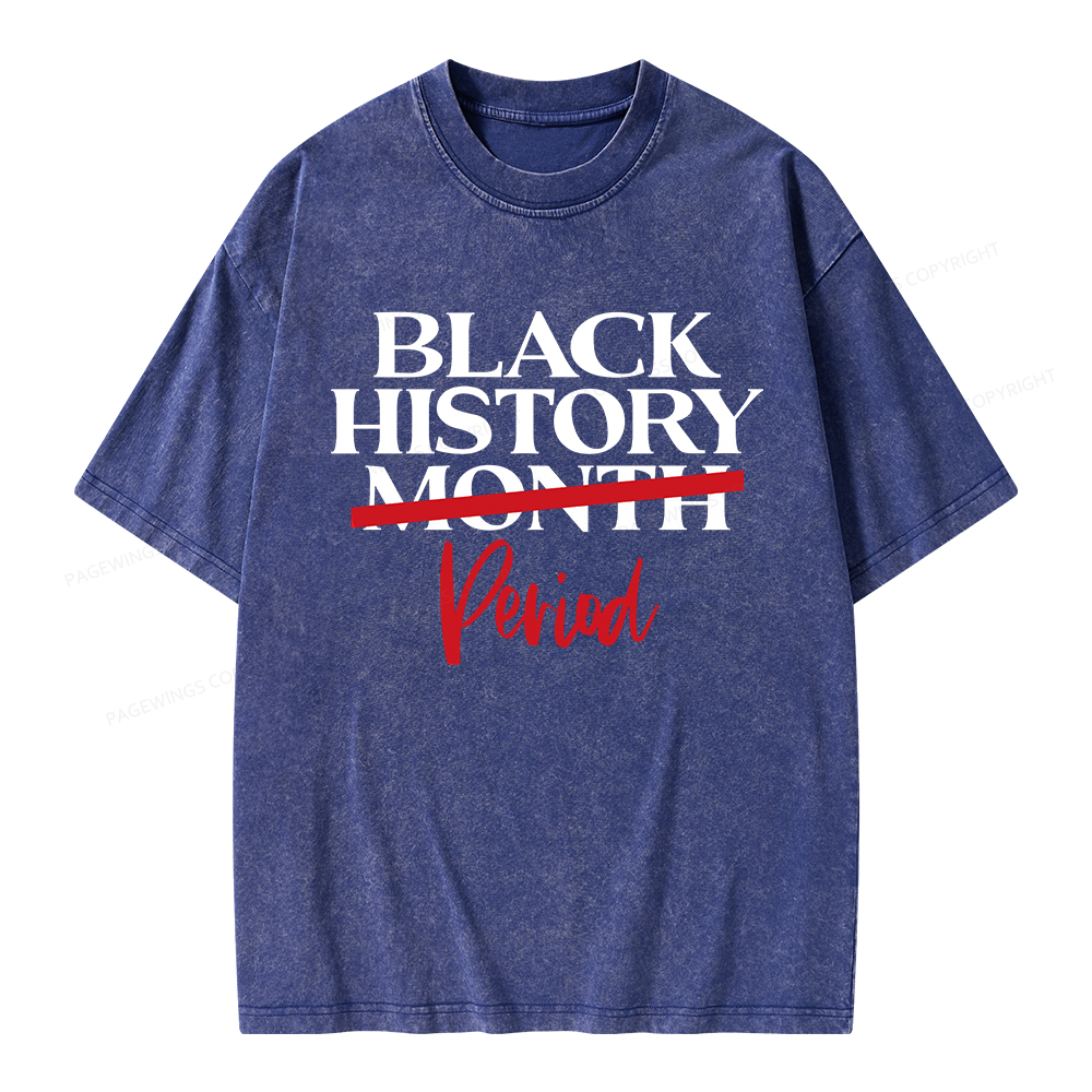 Pagewings Black History Month Period Unisex Washed T-shirt