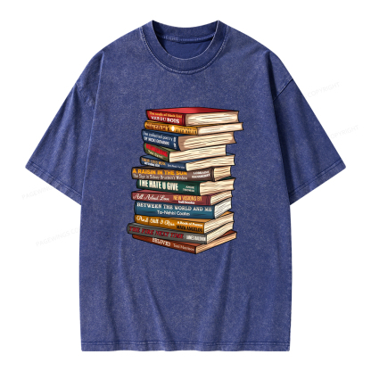 Pagewings Black History Month Books Unisex Washed T-shirt