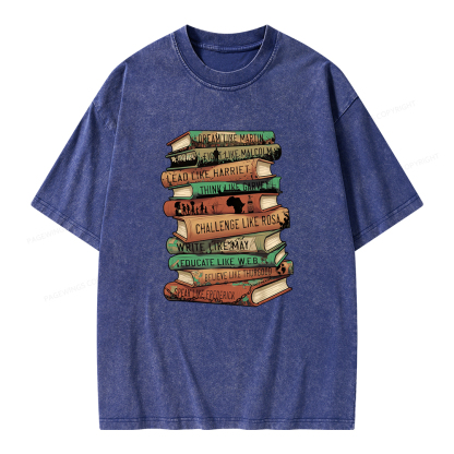 Pagewings Black History Month Books Unisex Washed T-shirt