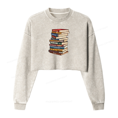 Pagewings Black History Month Books Washed Crop Sweatshirt