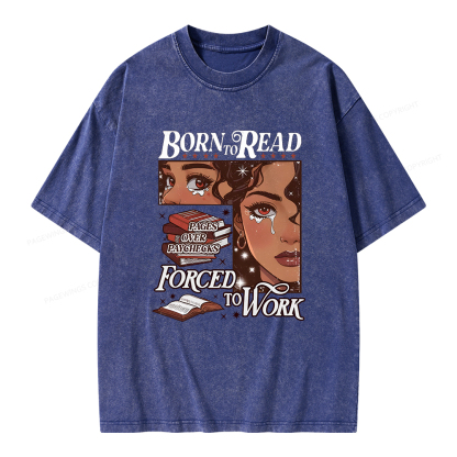 Pagewings Born to Read Bookish Unisex Washed T-shirt