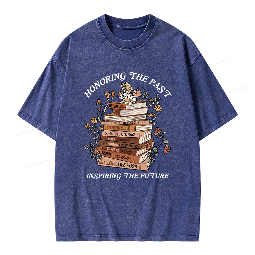Pagewings Honoring The Past Inspiring The Future Unisex Washed T-shirt