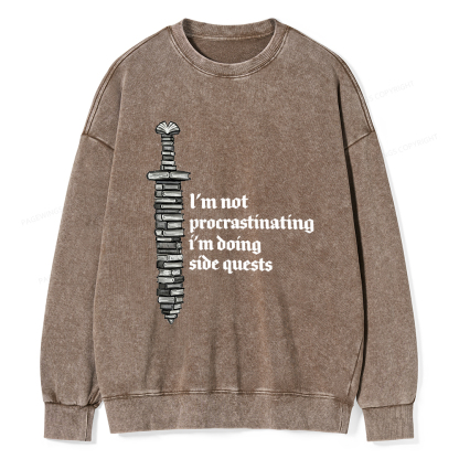 Pagewings I'm Doing Side Quests Unisex Washed Sweatshirt