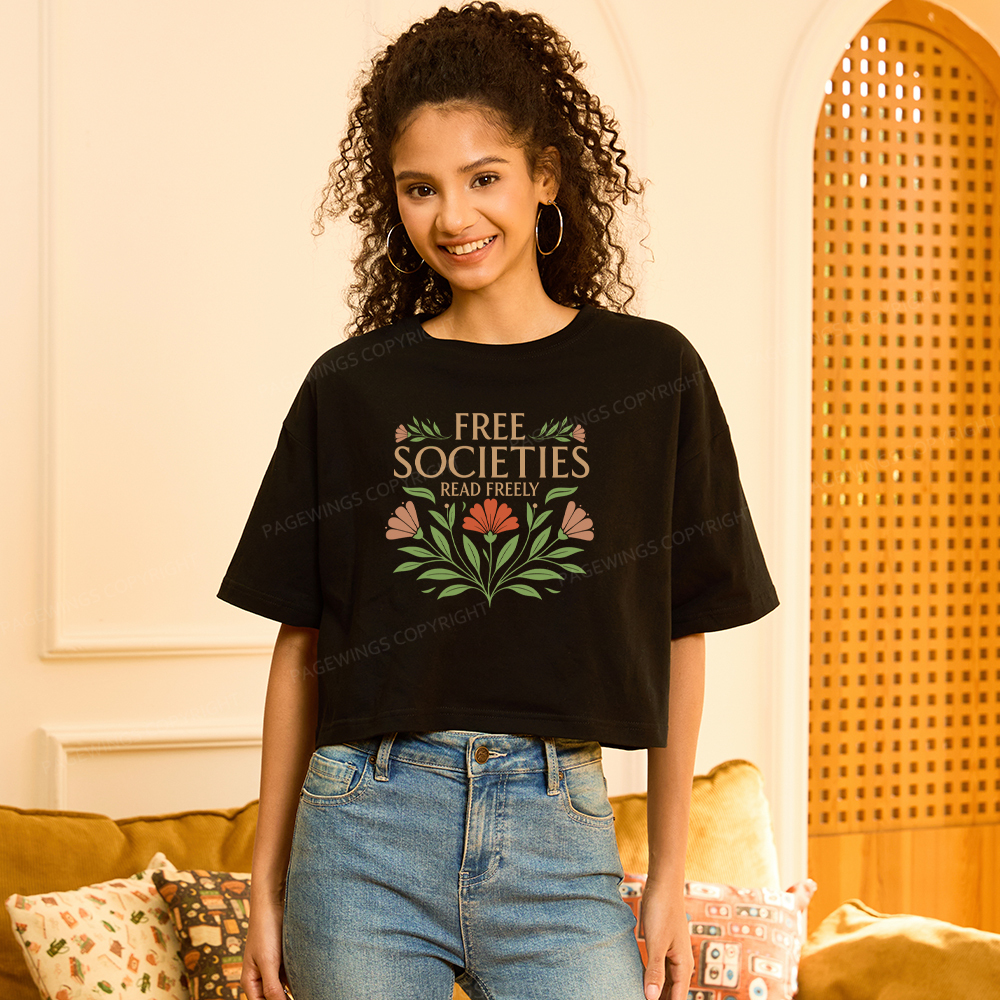 Pagewings Free Societies Read Freely Women Crop Tops