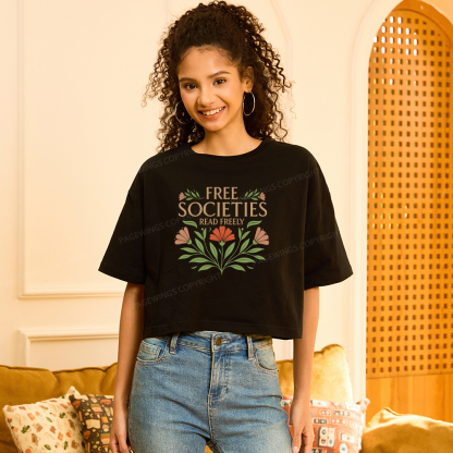 Pagewings Free Societies Read Freely Women Crop Tops