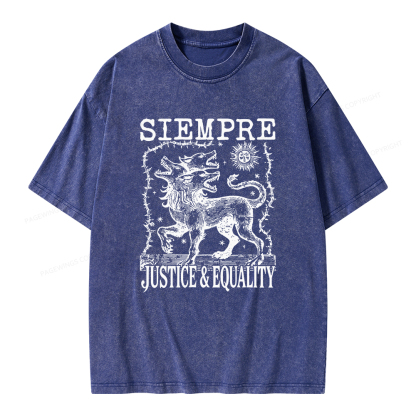 Pagewings Siempre Justice Equality Unisex Washed T-shirt