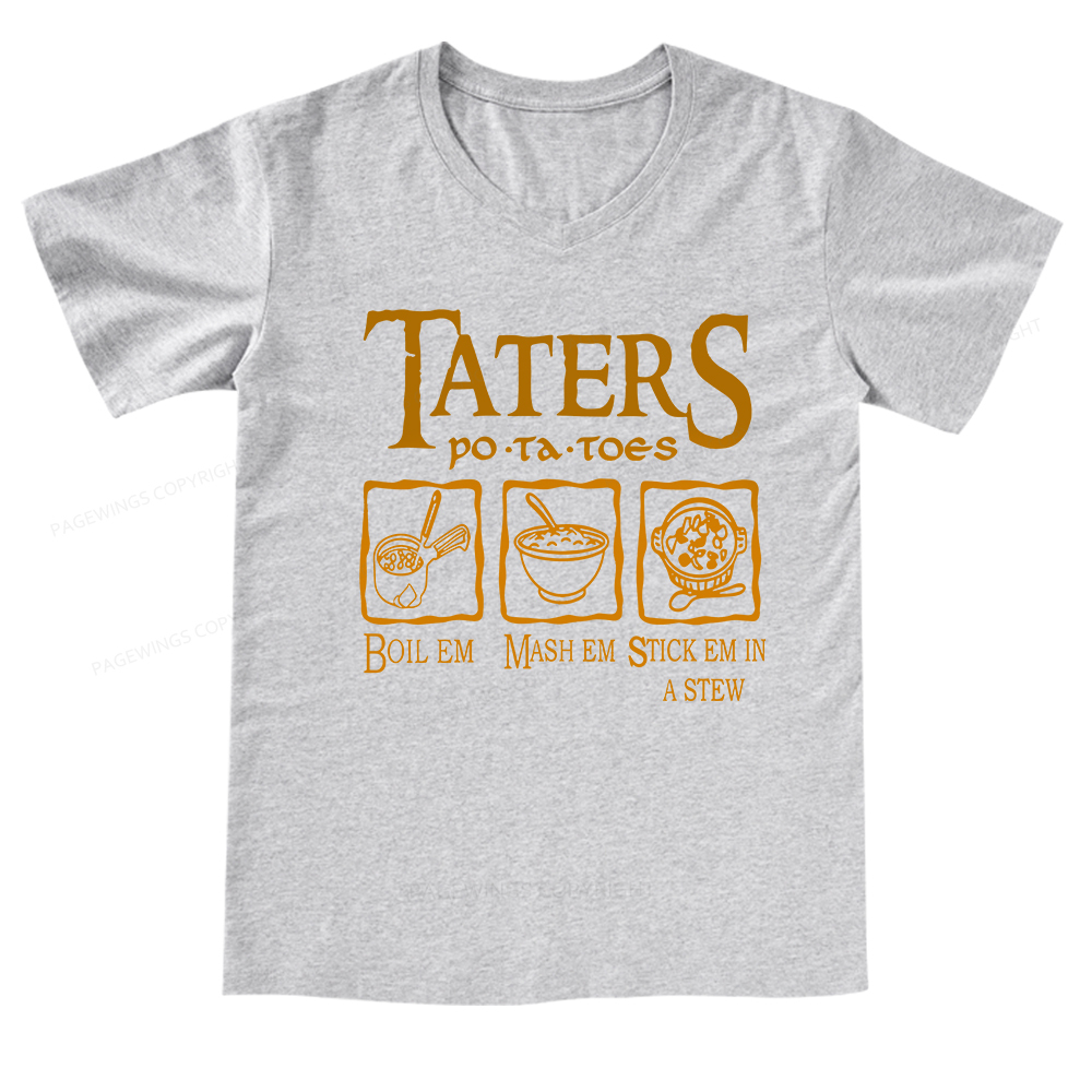 Pagewings Taters PoTaToes V-neck T-shirt