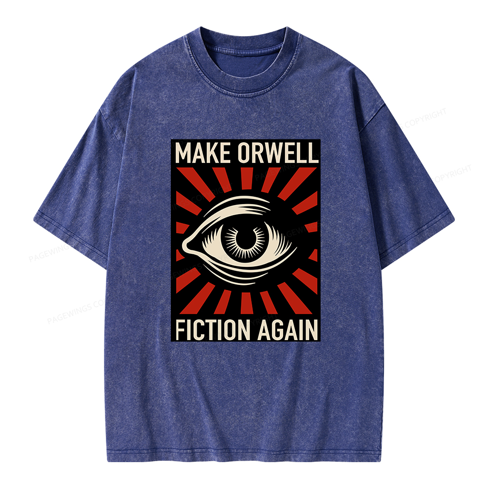 Pagewings Make Orwell Fiction Again Unisex Washed T-shirt