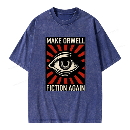 Pagewings Make Orwell Fiction Again Unisex Washed T-shirt