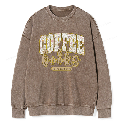 Pagewings Coffee And Books Washed Sweatshirt