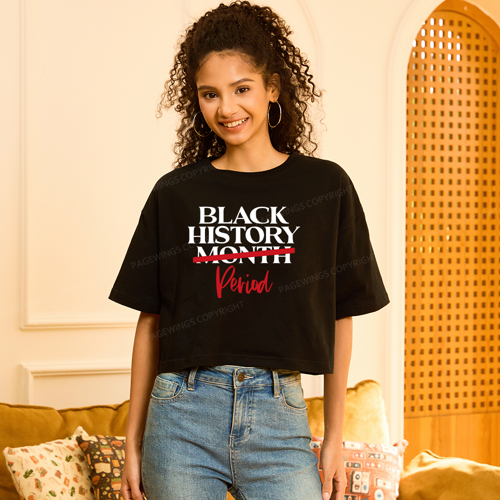 Pagewings Black History Month Period Women Crop Tops