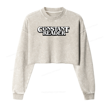 Pagewings Constant Reader Washed Crop Sweatshirt