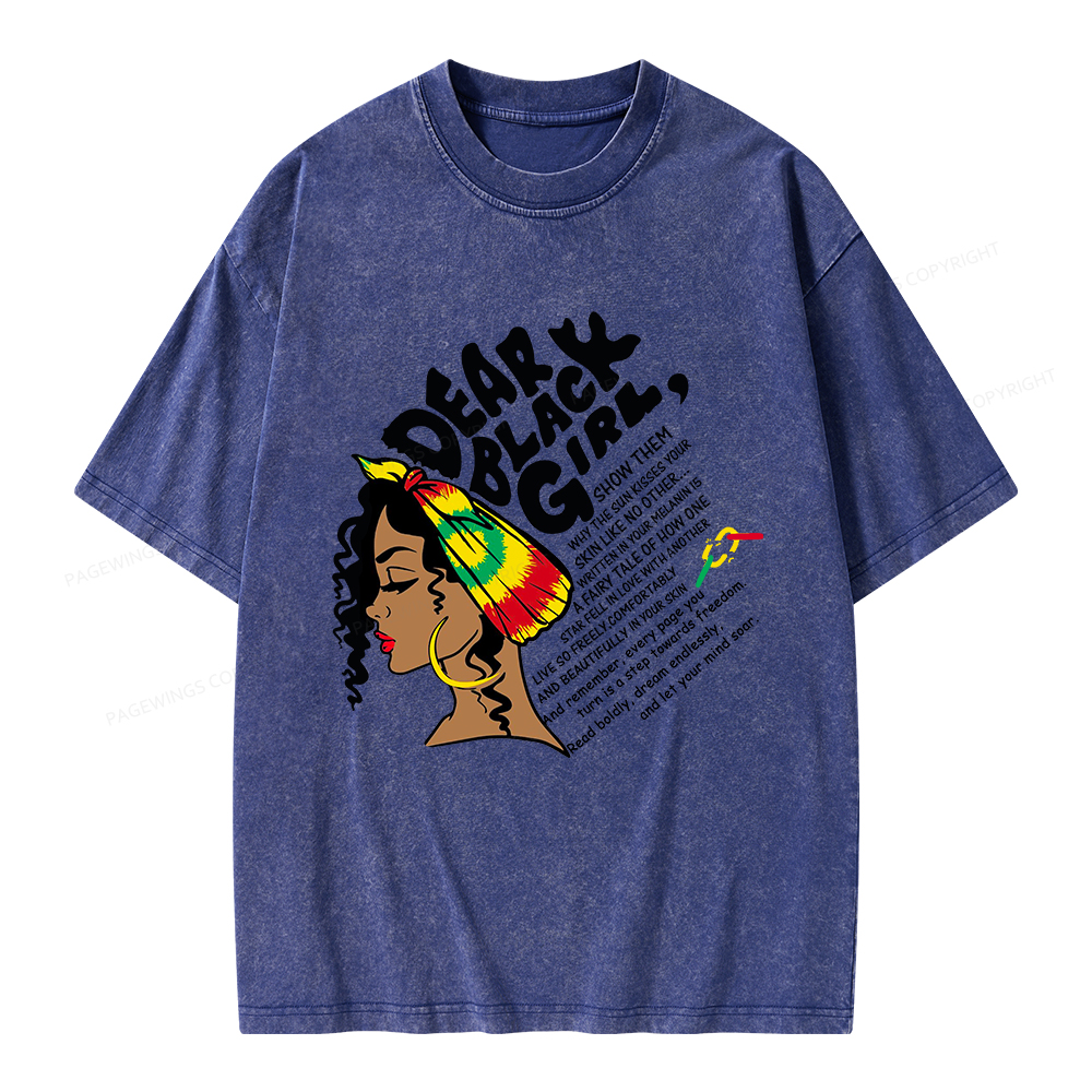 Pagewings Dear Black Girl Unisex Washed T-shirt