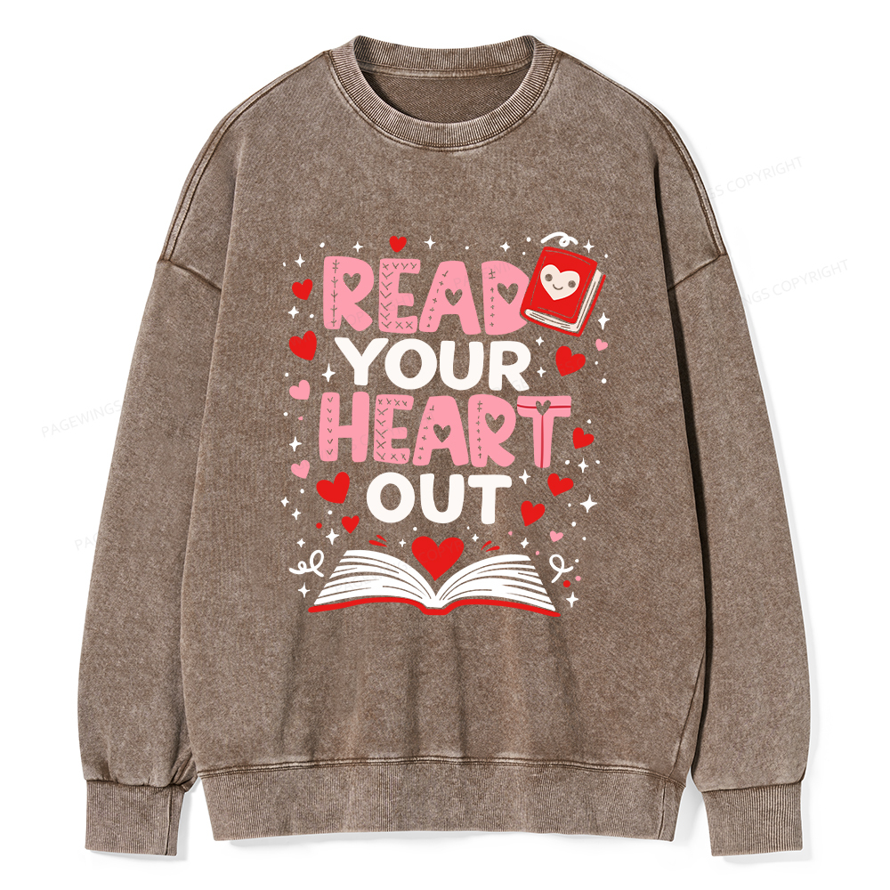 Pagewings Read Your Heart Out Valentine Washed Sweatshirt