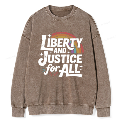Pagewings Liberty And Justice For All Washed Sweatshirt