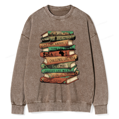 Pagewings Black History Month Books Washed Sweatshirt