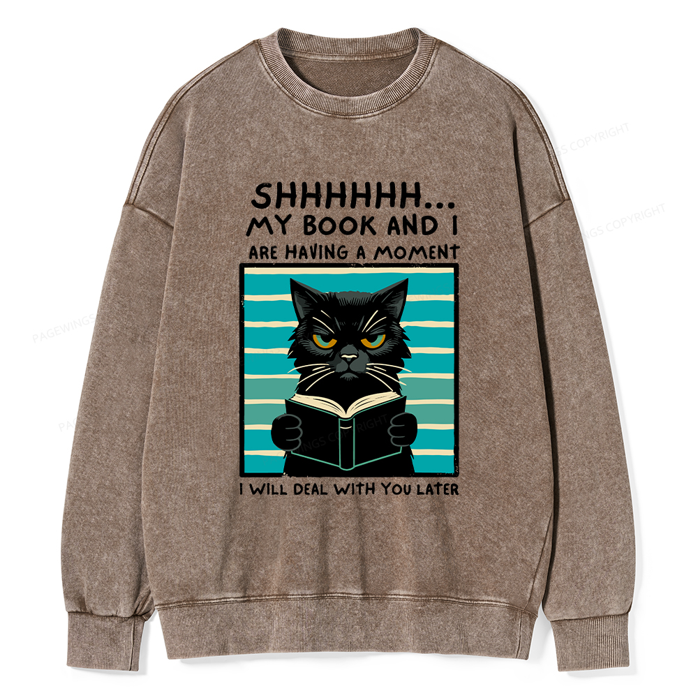 Pagewings My Book And I Are Having A Moment Washed Sweatshirt