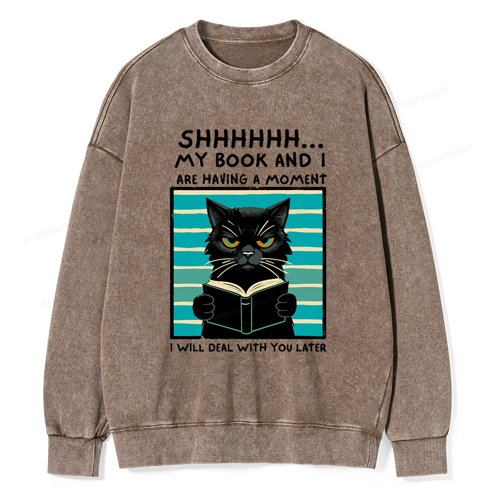 Pagewings My Book And I Are Having A Moment Washed Sweatshirt