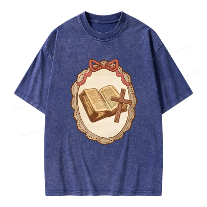 Pagewings Vintage Book Unisex Washed T-shirt
