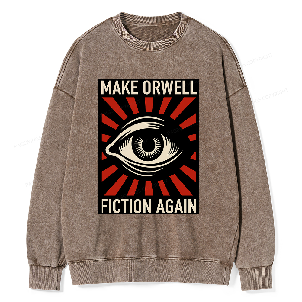 Pagewings Make Orwell Fiction Again Washed Sweatshirt