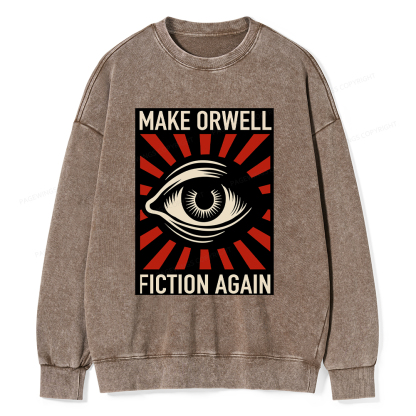 Pagewings Make Orwell Fiction Again Washed Sweatshirt