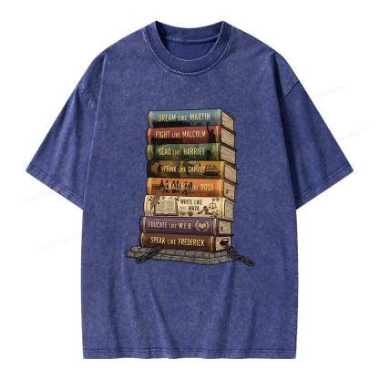 Pagewings Black History Books Unisex Washed T-shirt