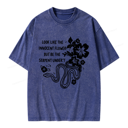 Pagewings Look Like The Innocent Flower Unisex Washed T-shirt