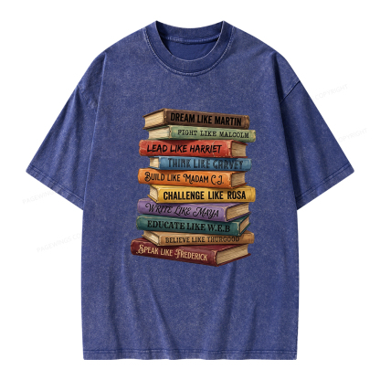 Pagewings Black History Book Unisex Washed T-shirt