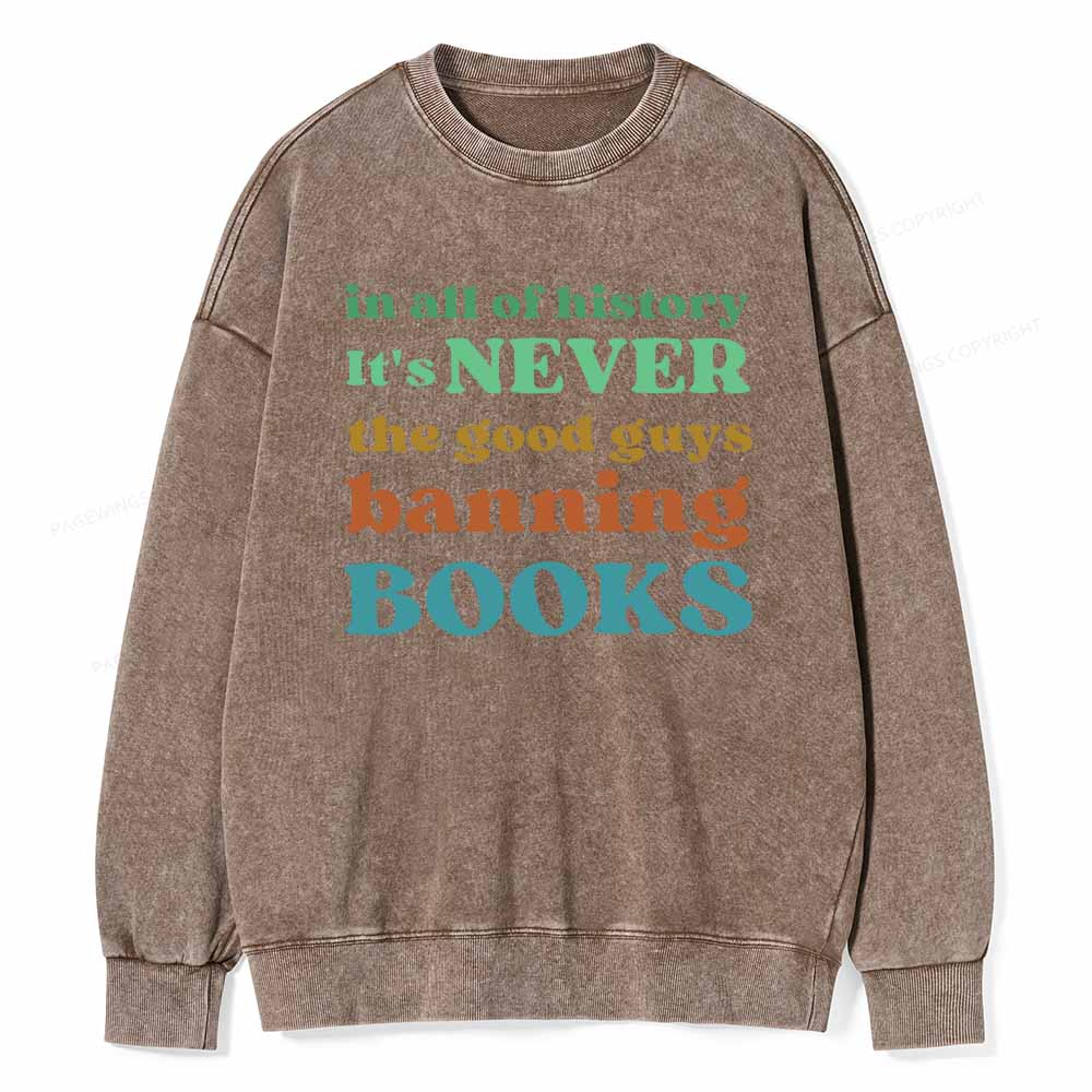 Pagewings Banned Books Shirt Unisex Washed Sweatshirt