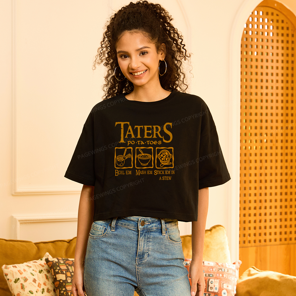 Pagewings Taters PoTaToes Women Crop Tops