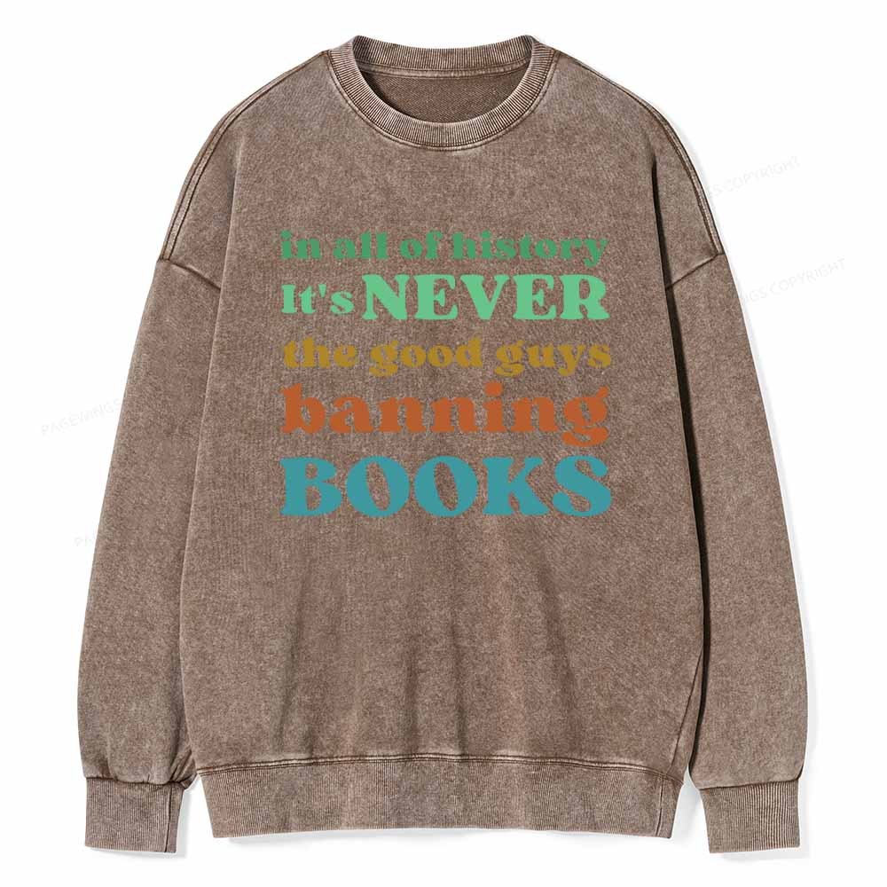 Pagewings Banned Books Shirt Unisex Washed Sweatshirt