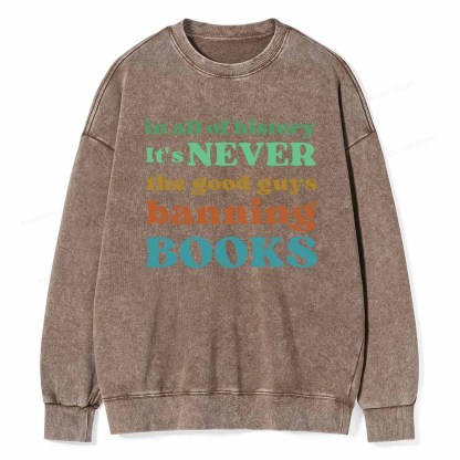Pagewings Banned Books Shirt Unisex Washed Sweatshirt