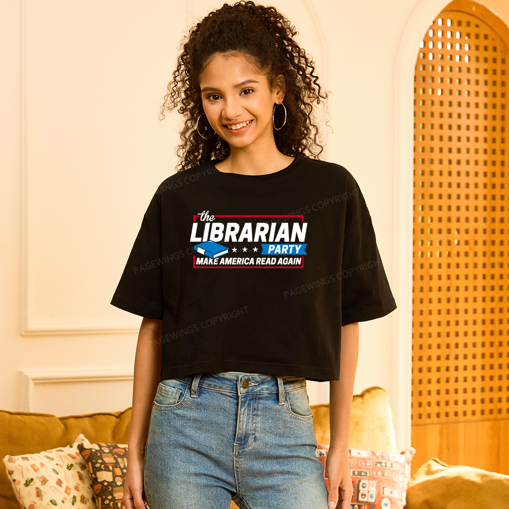 Pagewings The Librarian Party Women Crop Tops
