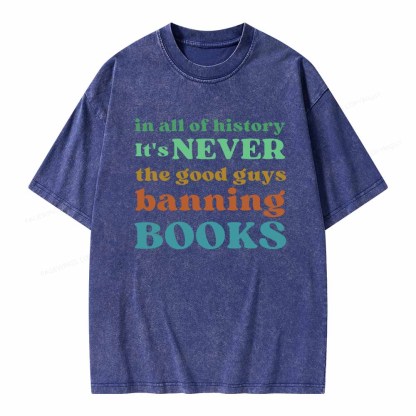 Pagewings Banned Books Shirt Unisex Washed T-shirt