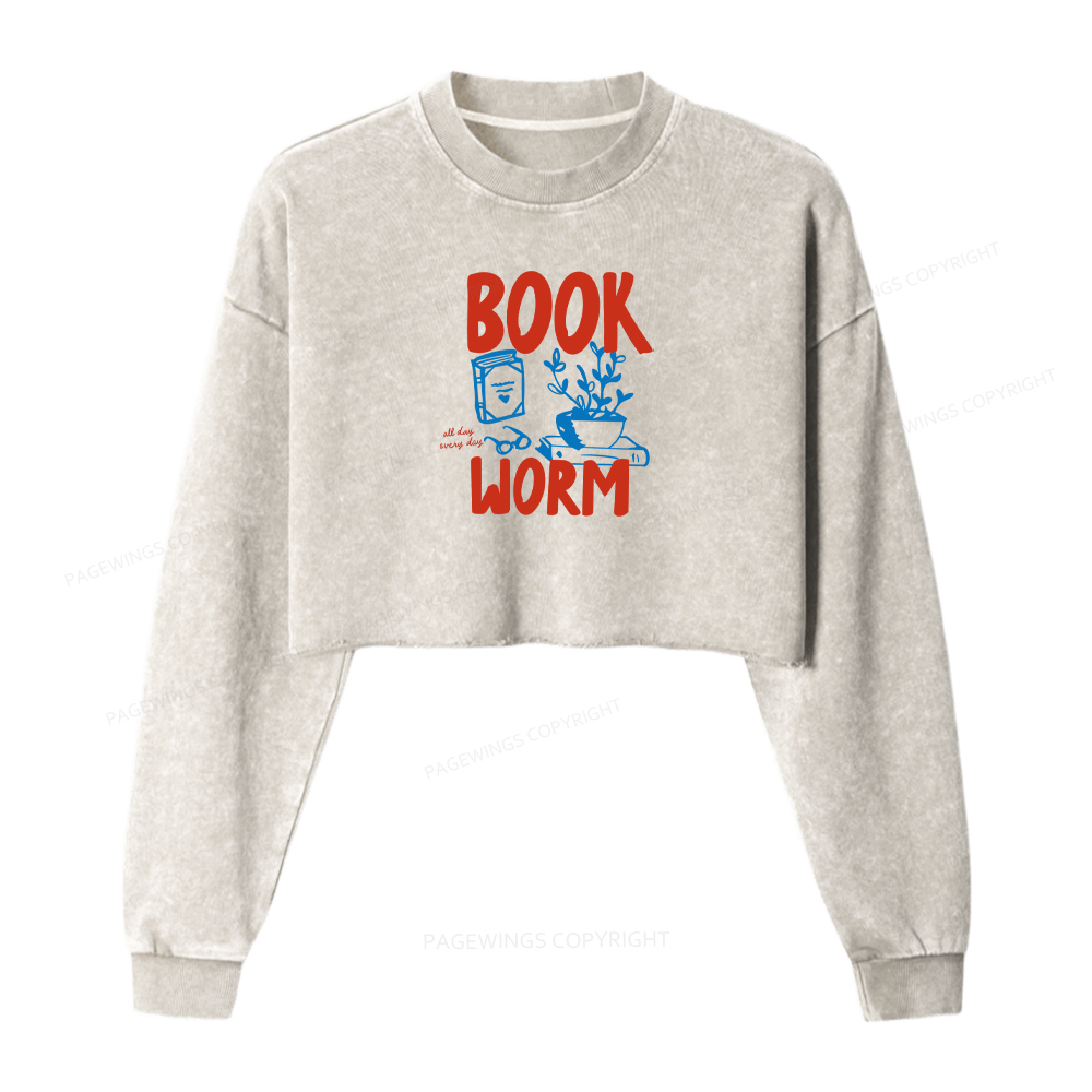 Pagewings Bookworm Washed Crop Sweatshirt