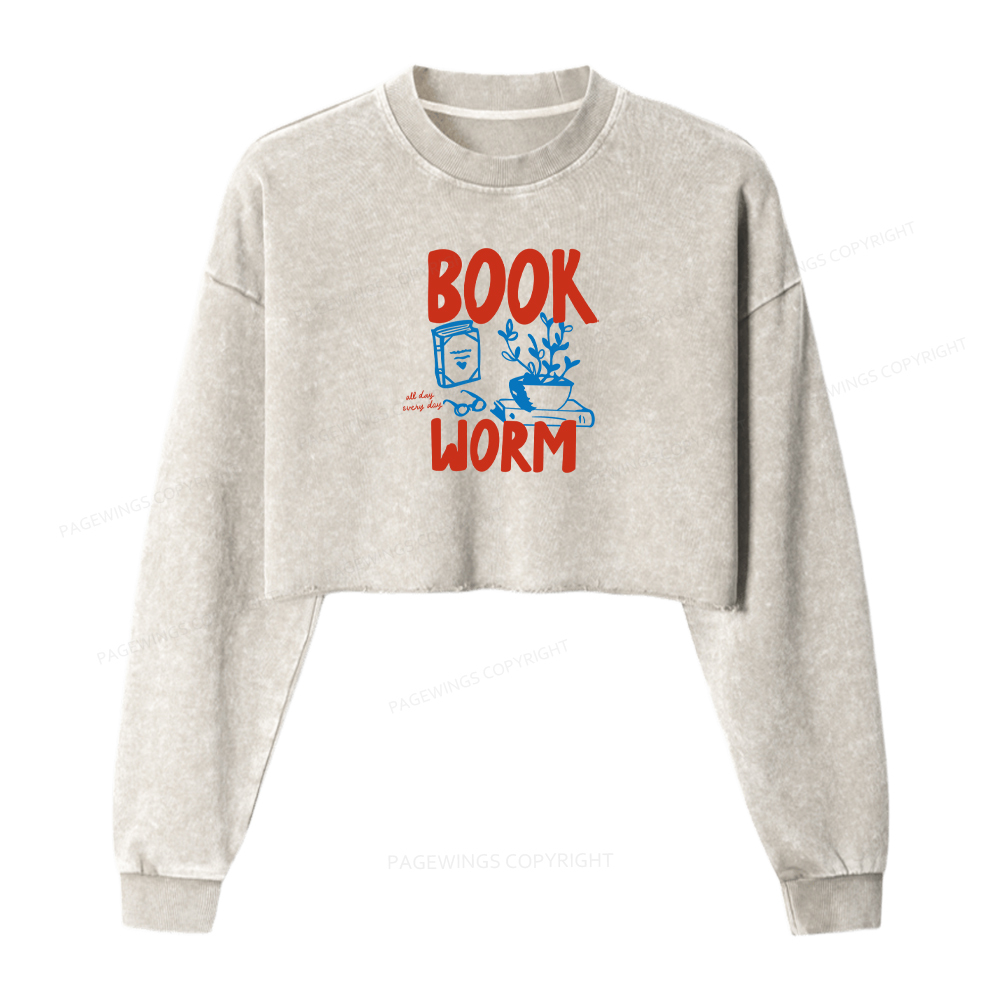 Pagewings Bookworm Washed Crop Sweatshirt