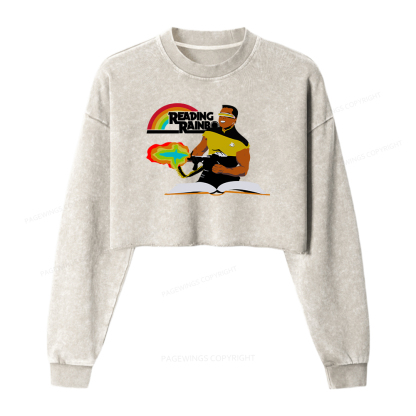 Pagewings Reading Rambo Washed Crop Sweatshirt