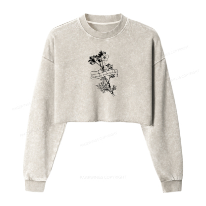 Pagewings Barely Tolerable Washed Crop Sweatshirt