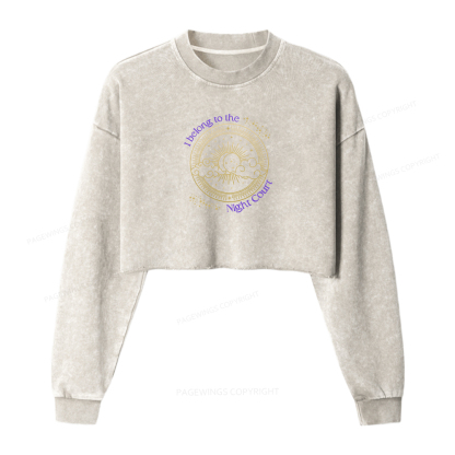 Pagewings I Belong to the Night Court Washed Crop Sweatshirt