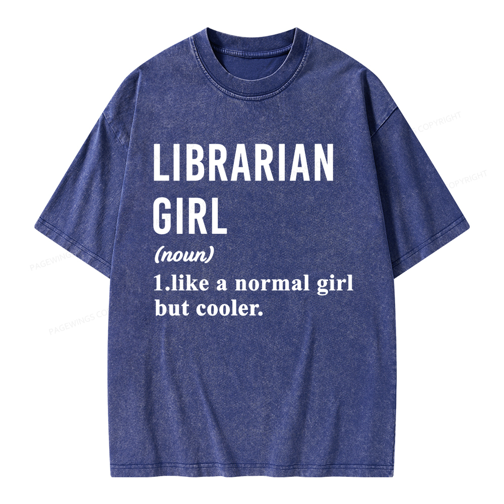 Pagewings Librarian Girl Unisex Washed T-shirt