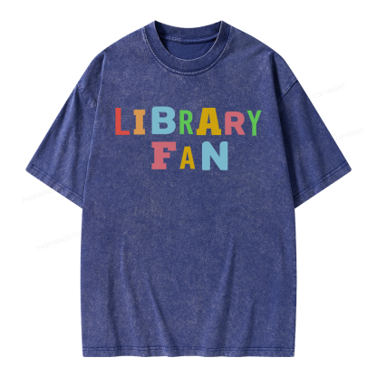 Pagewings Library Fan Unisex Washed T-shirt