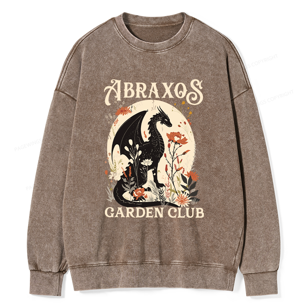 Pagewings Abraxos Flower Garden Club Washed Sweatshirt