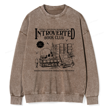 Pagewings Introverted Book Club Washed Sweatshirt