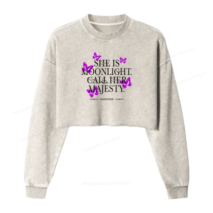 Pagewings Fantasy Bookish Washed Crop Sweatshirt