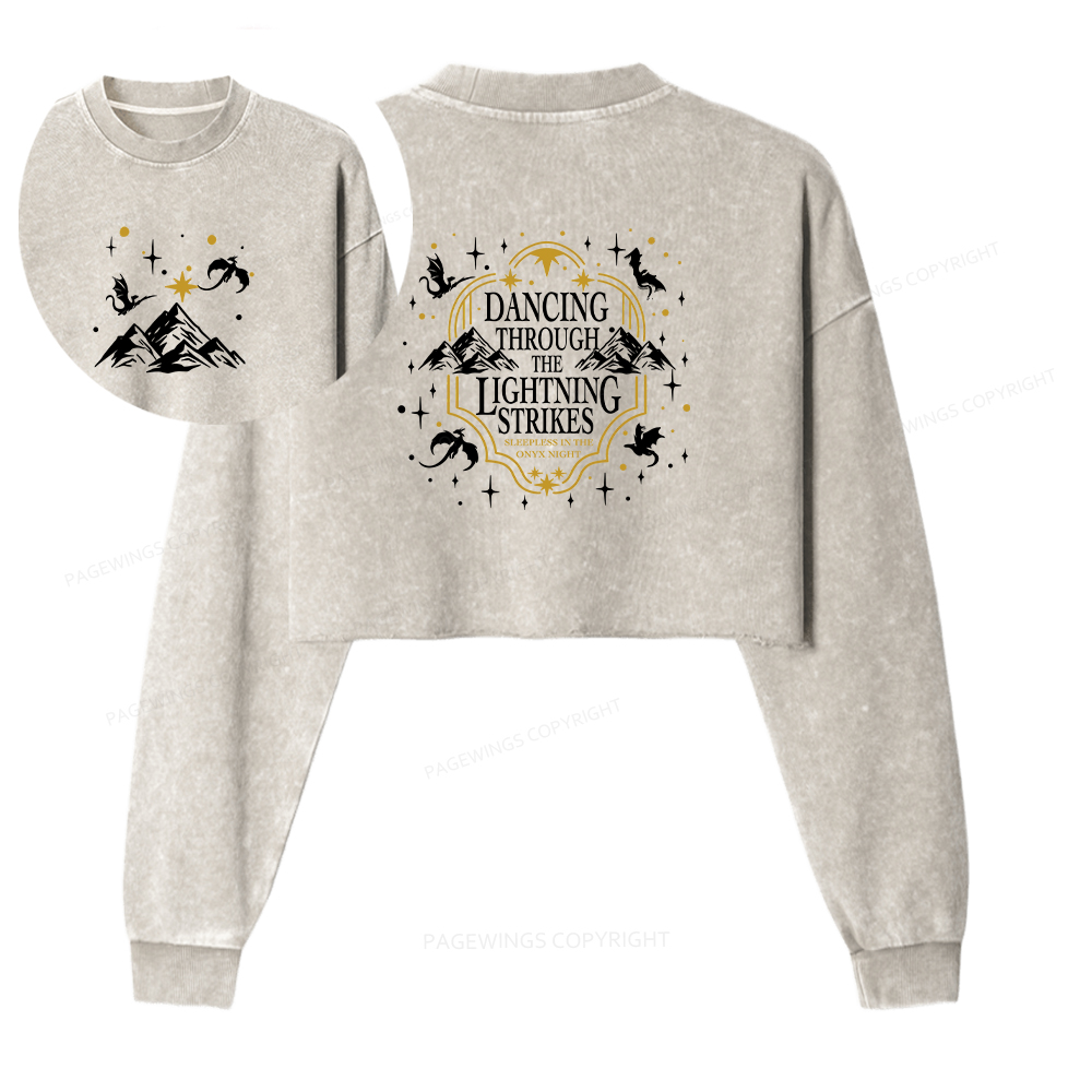 Pagewings Dragon Lover Washed Crop Sweatshirt
