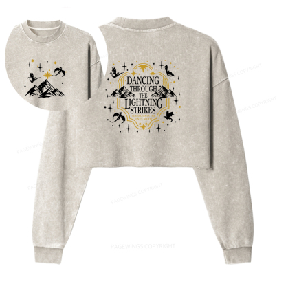 Pagewings Dragon Lover Washed Crop Sweatshirt